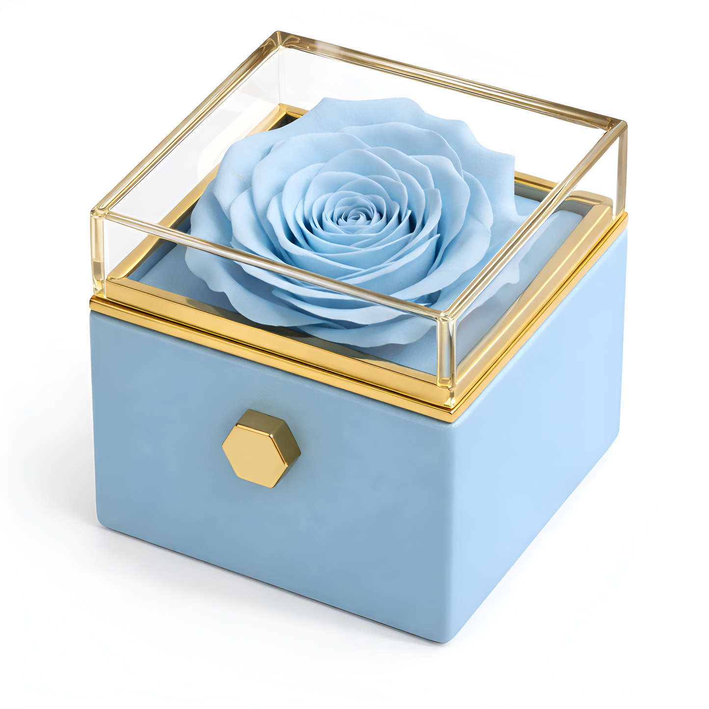 Boîte à roses éternelles | Rose véritable et collier personnalisé