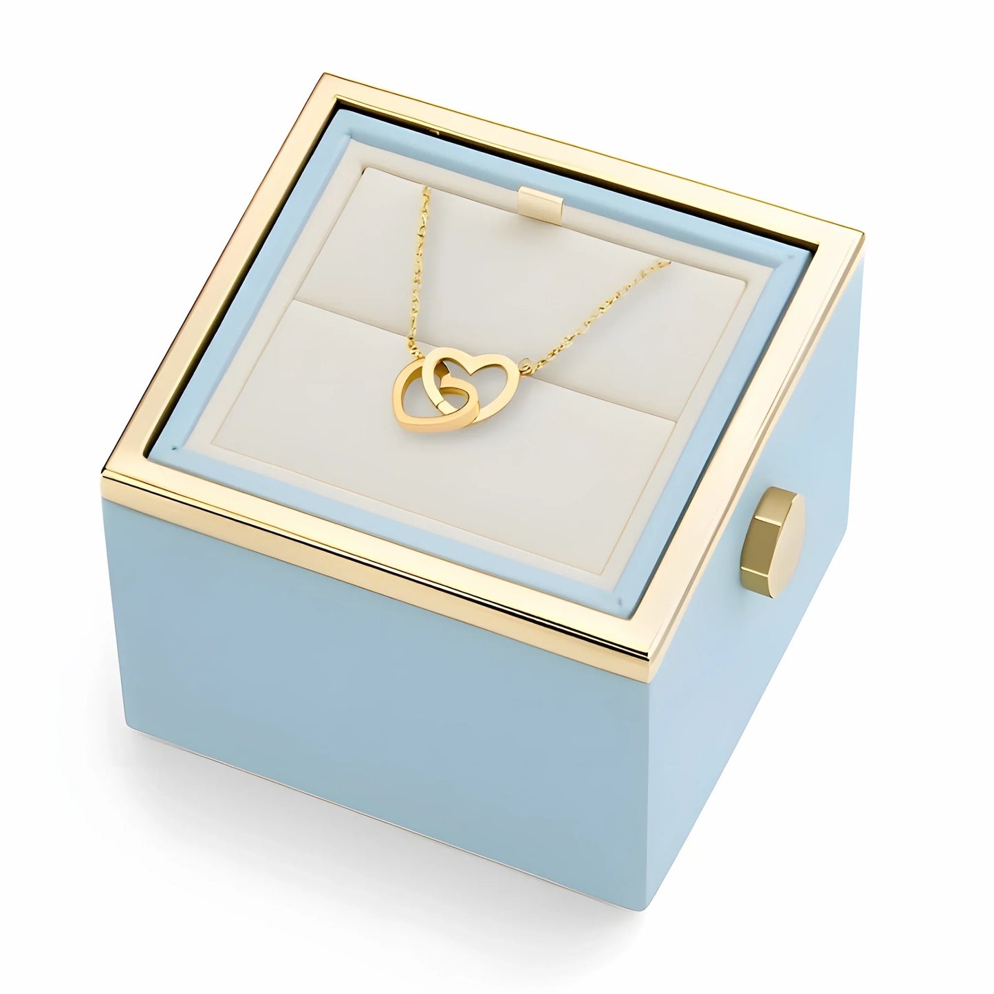 Boîte à roses éternelles | Rose véritable et collier personnalisé