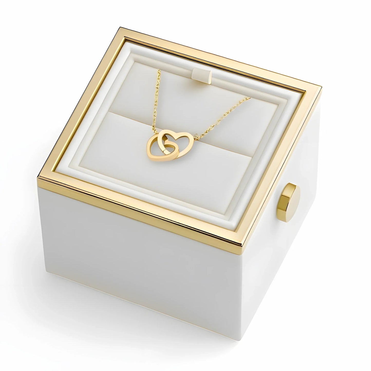 Boîte à roses éternelles | Rose véritable et collier personnalisé