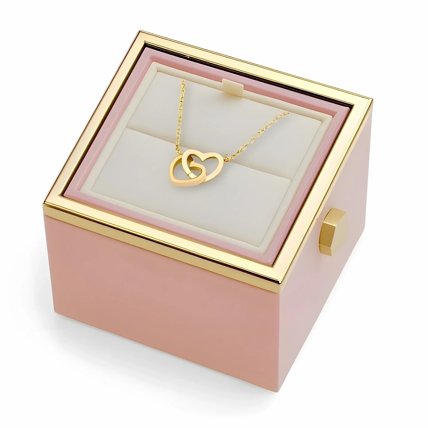 Boîte à roses éternelles | Rose véritable et collier personnalisé