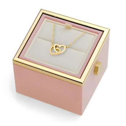 Boîte à roses éternelles | Rose véritable et collier personnalisé